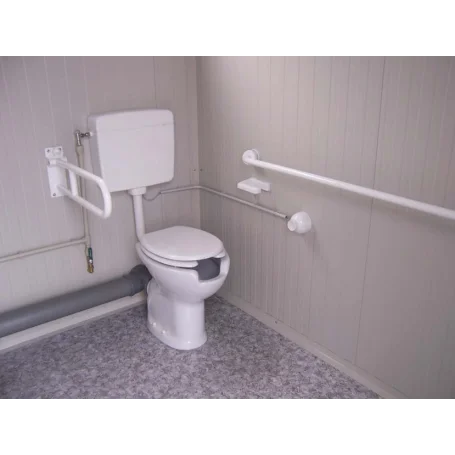 Nouveau module sanitaire PMR avec toilettes et lavabo PMR.