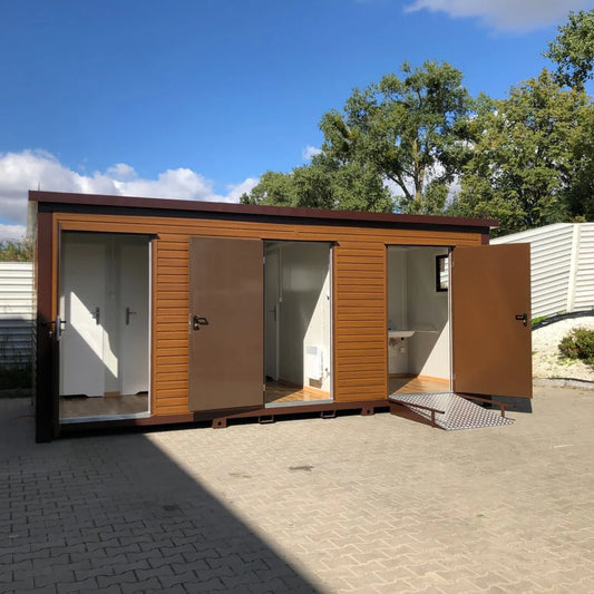 Conteneur en panneaux sandwich avec toilettes, 6,00×3,00