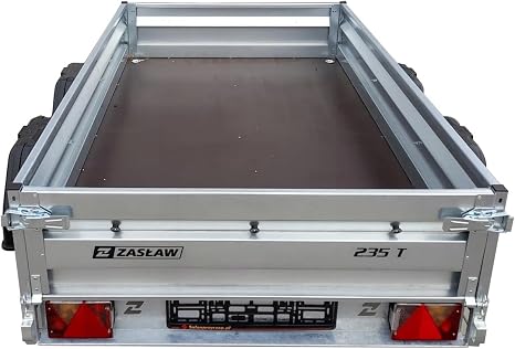 Remorque Double essieu en Acier 235 cm ridelles Avant/arrière ouvrantes 235T Bâche Haute