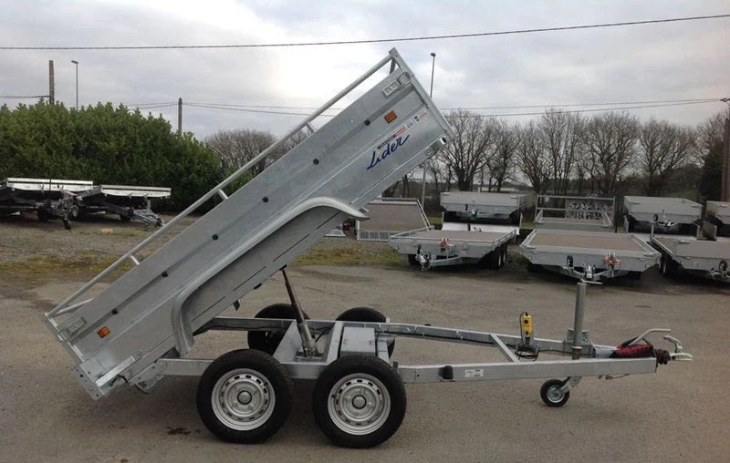 Remorque benne Lider robuste, PTAC 1500 kg, double essieu avec freins