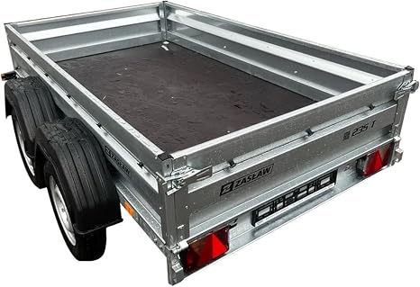 Remorque Double essieu en Acier 235 cm ridelles Avant/arrière ouvrantes 235T Bâche Haute