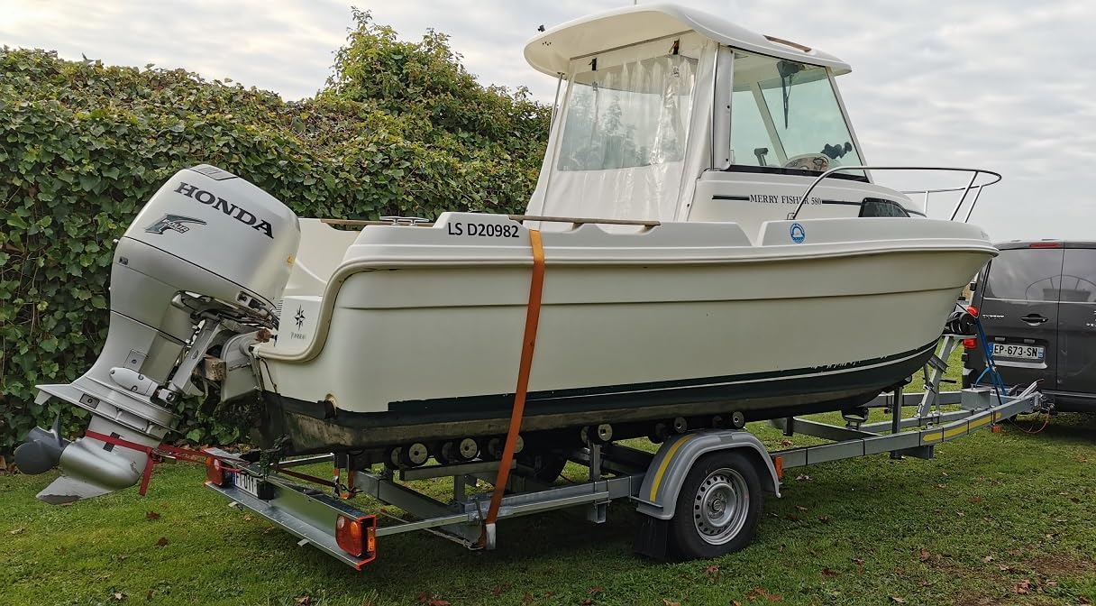 Remorque Porte Bateau Simple essieu avec Frein