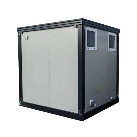 Unité sanitaire SDU avec toilettes, douche, lavabo et urinoir