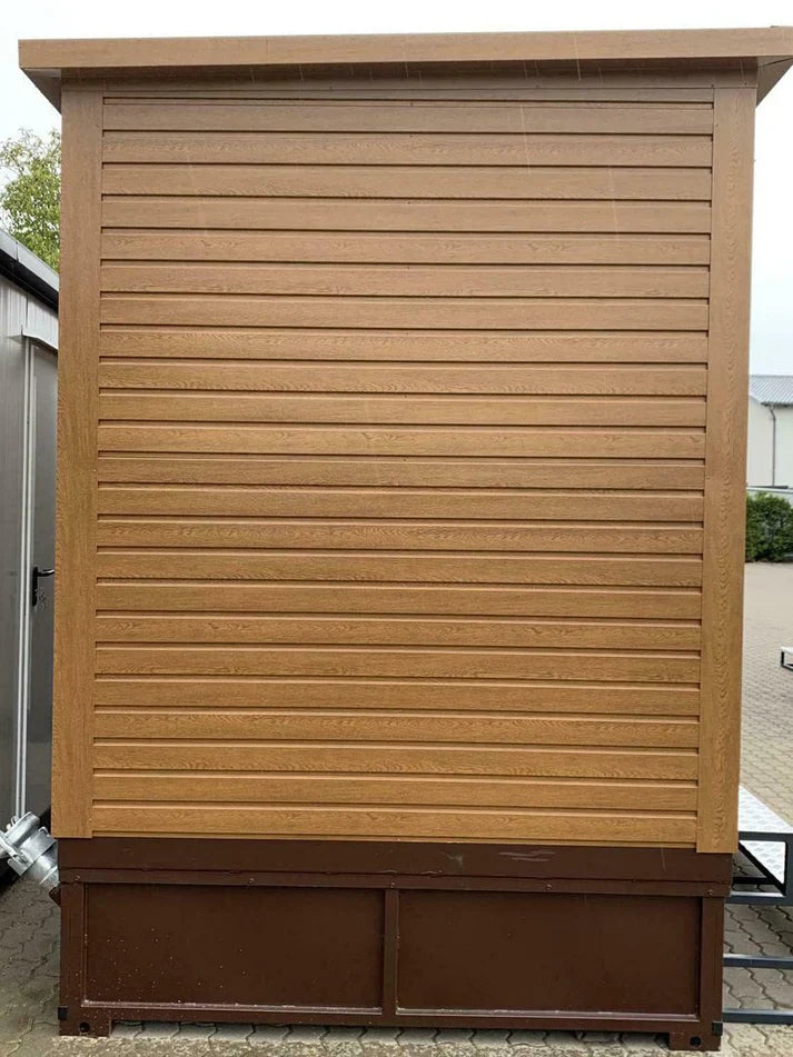 Double conteneur sanitaire avec dépôt de déchets.